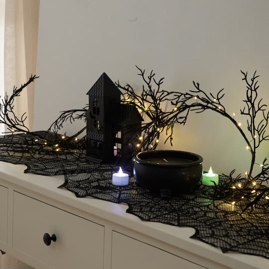 48ct. Black Flocked Branch LED String Lights by Ashland®